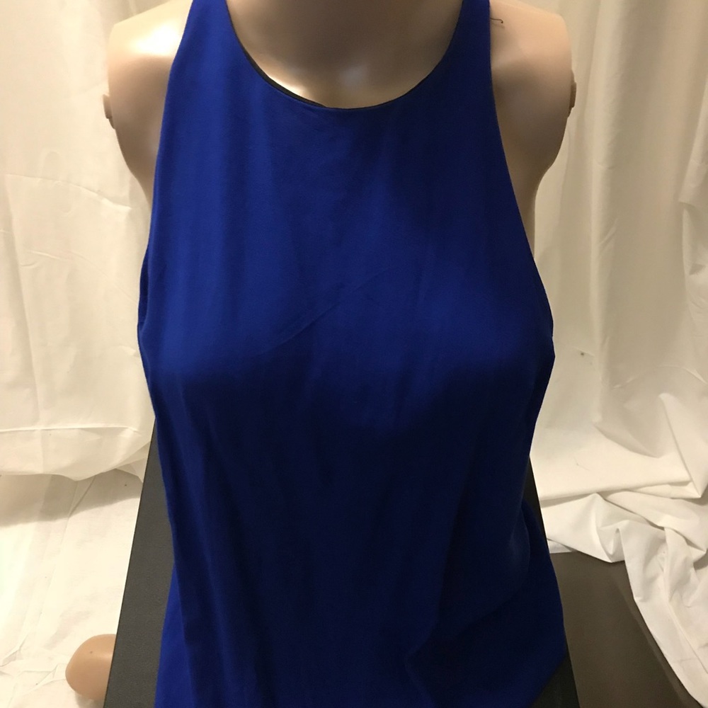 Making open back royal blue top